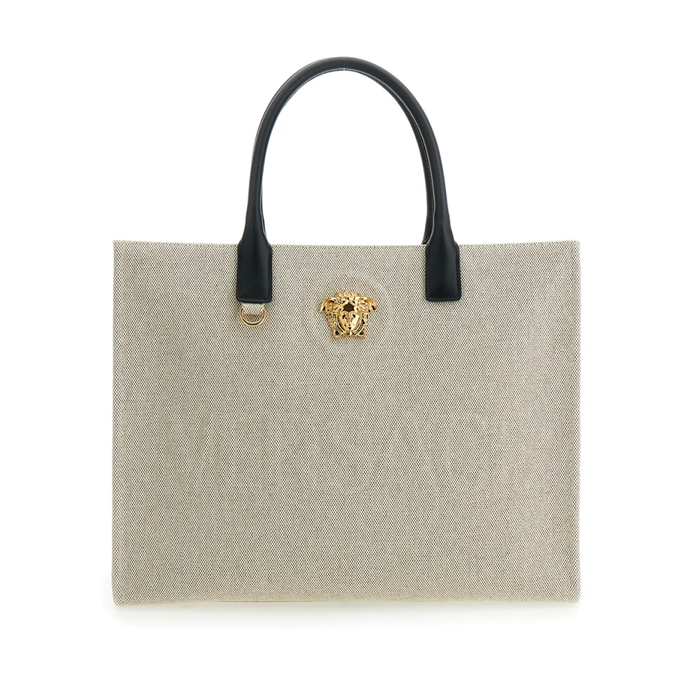 Versace Vit Toteväska med Medusa-plakett White, Dam