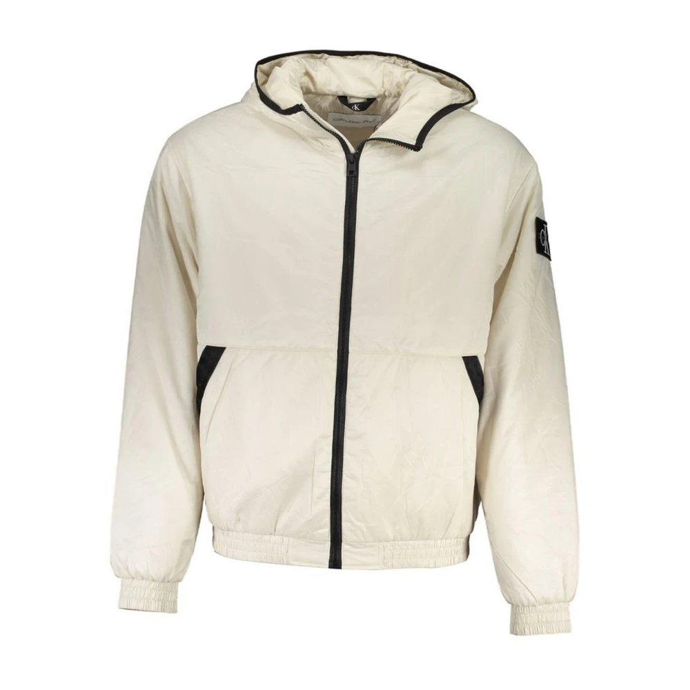 Calvin Klein Men's Beige Light Jackets, Xl, Polyester Hooded Jacket