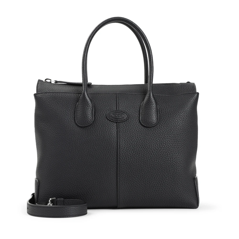 TOD'S Zwarte Shopper Tas Black Dames