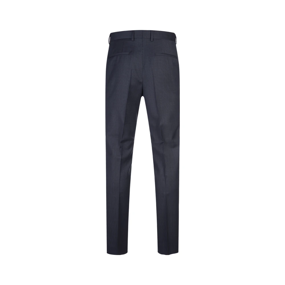 Hugo Boss Blauw Dubbel-Borstpak met Micro Patroon Blue Heren