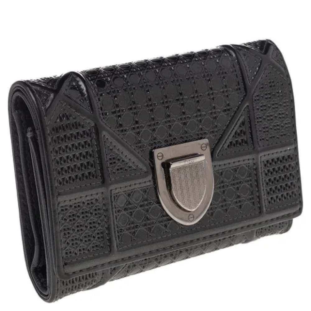 Dior Vintage Pre-owned Leather wallets Black Dames