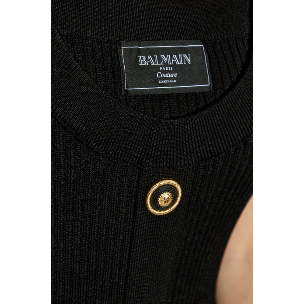Balmain Off-shoulder jurk Black Dames