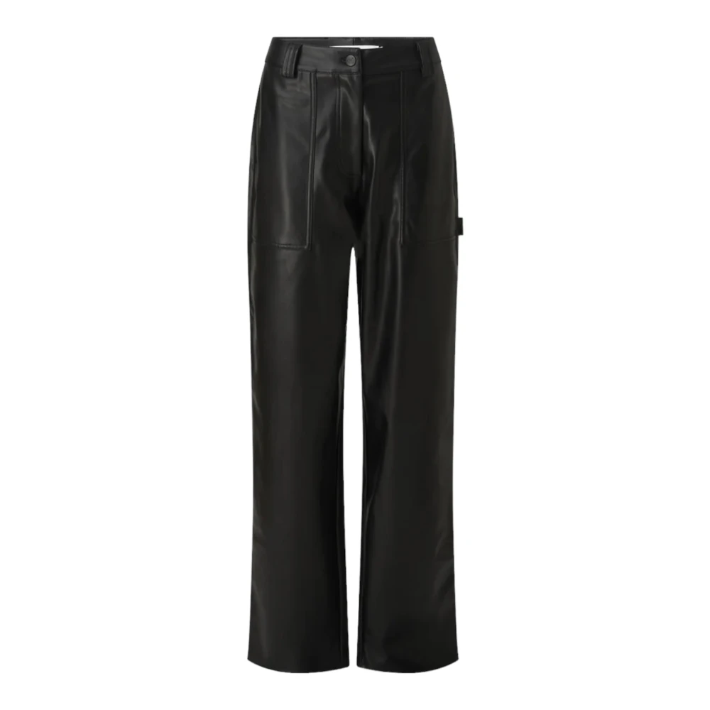 Calvin Klein Jeans Svarta Byxor Dragkedja Knappar Fickor Black, Dam