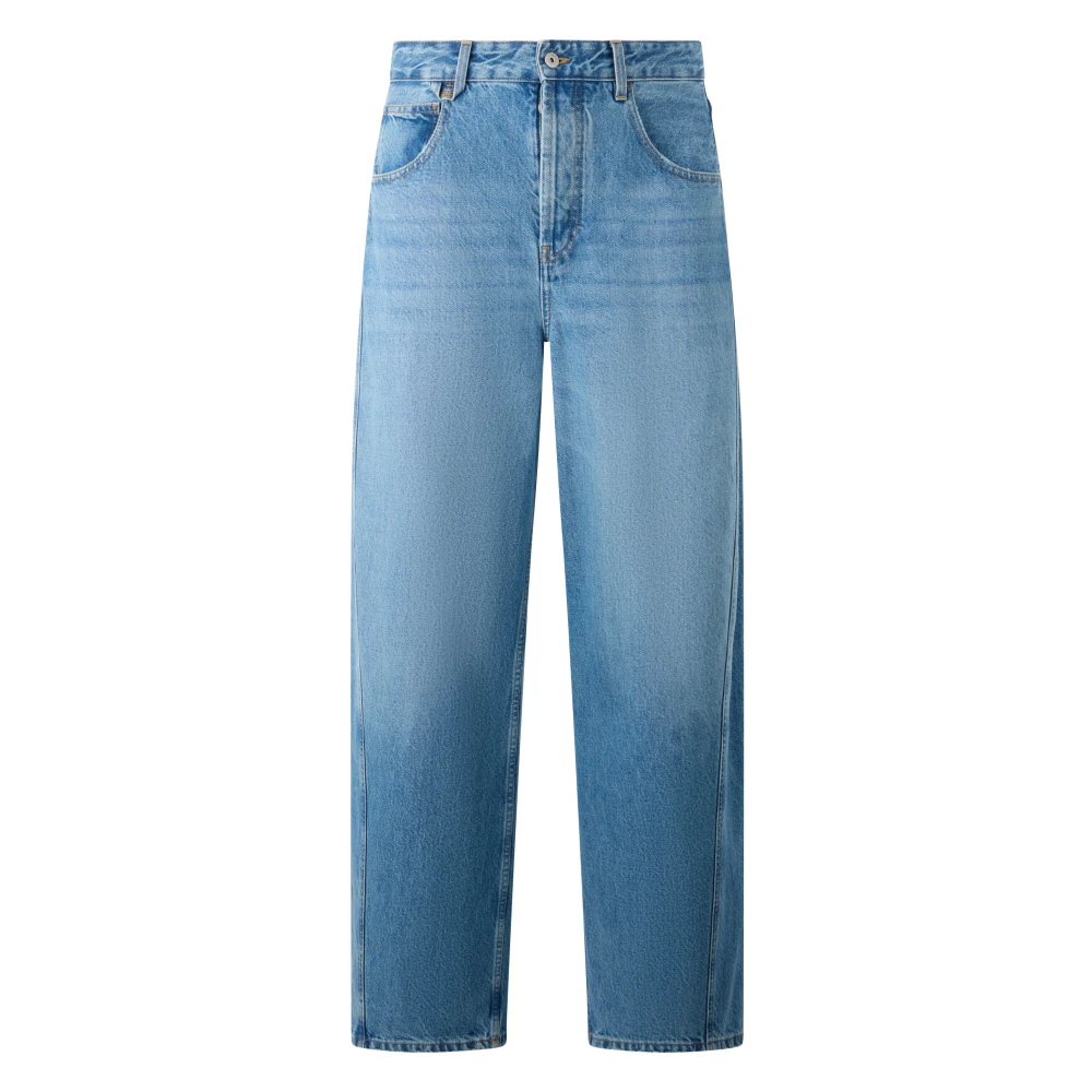 Jacquemus Men's Blue Straight Fit Jeans, W34, Loose Denim Trousers