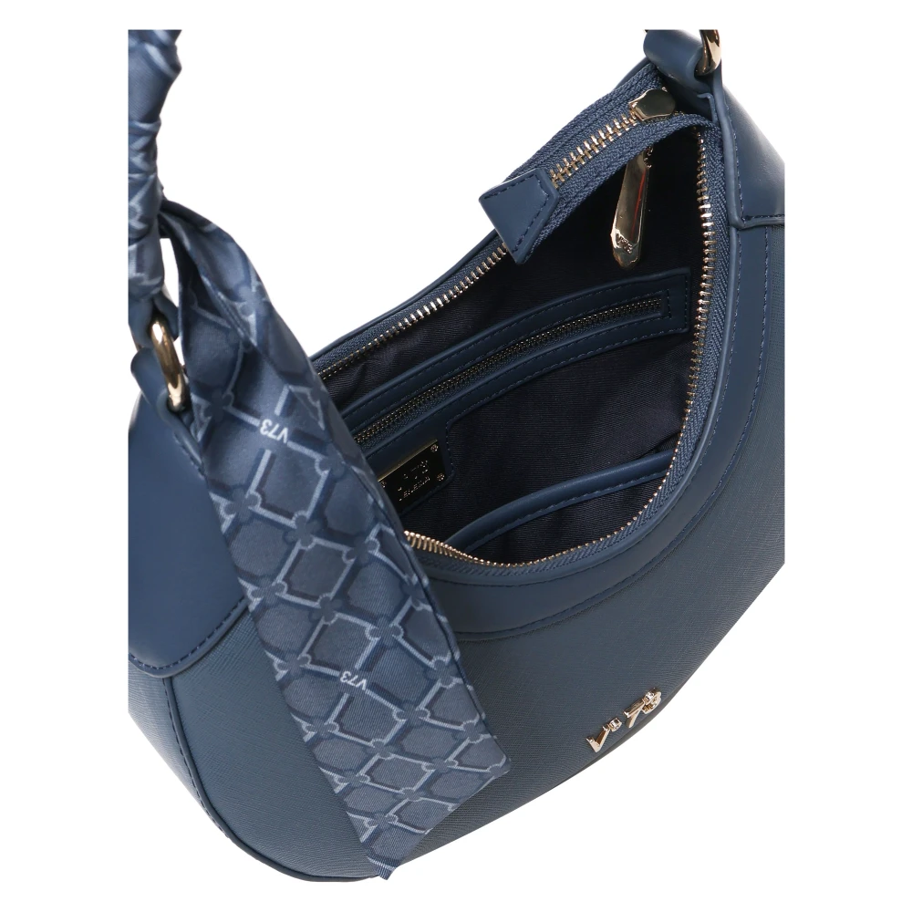 V73 Halve Maan Ecoleather Schoudertas Blue Dames