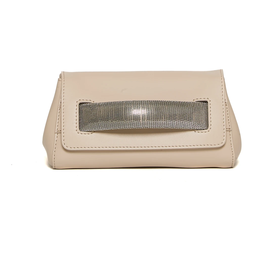 Orciani Stijlvolle leren handtas in beige Dames