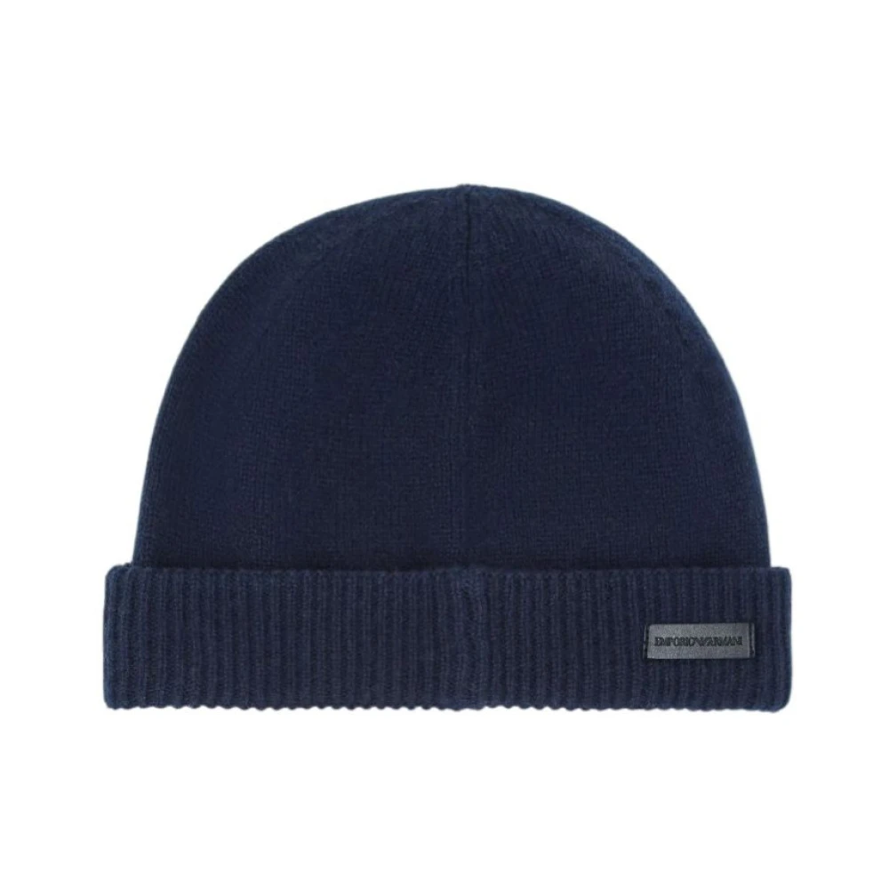 Emporio Armani Unisex Blå Accessoarer L, Kashmir, Pure Cashmere Beanie