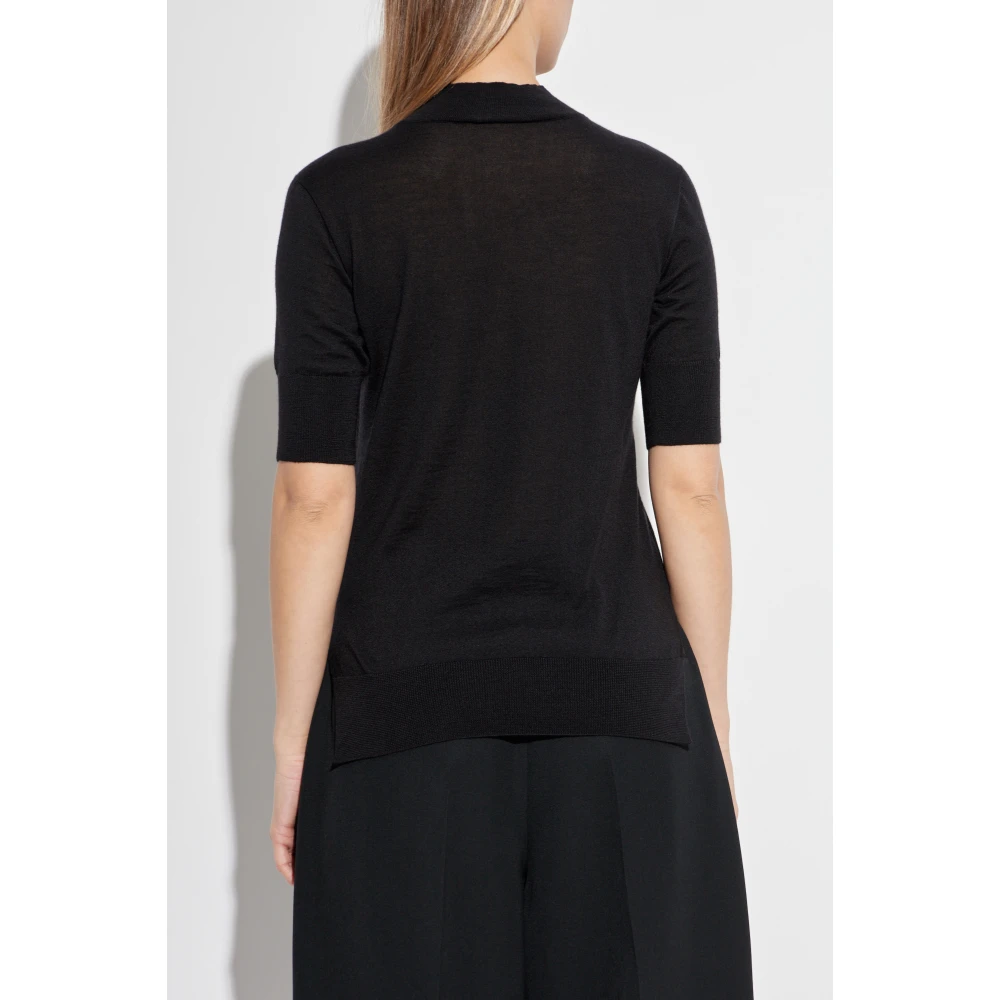 Jil Sander Top met opstaande kraag Black Dames