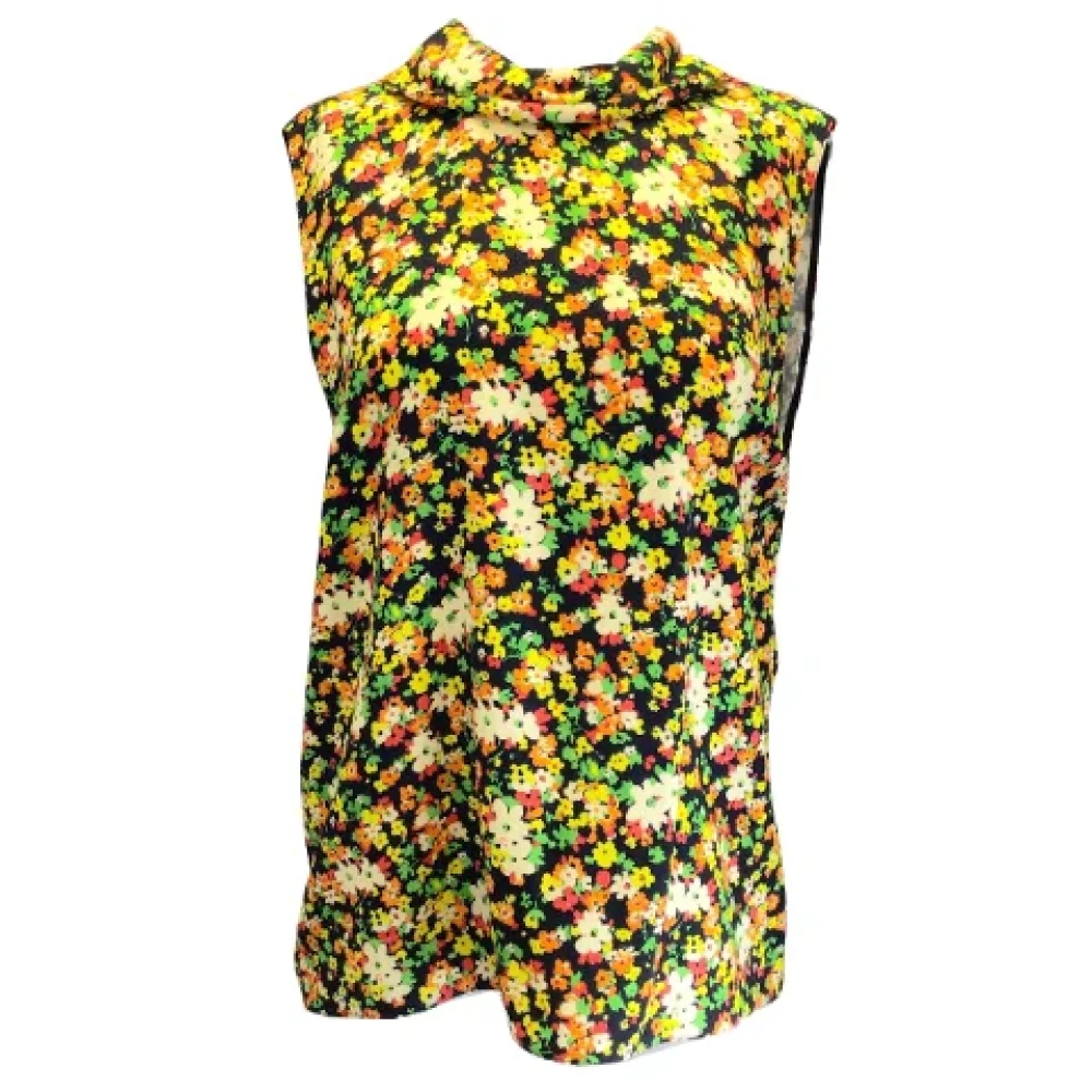 Marni Pre-owned Blommig ärmlös cowl neck blus Multicolor, Dam