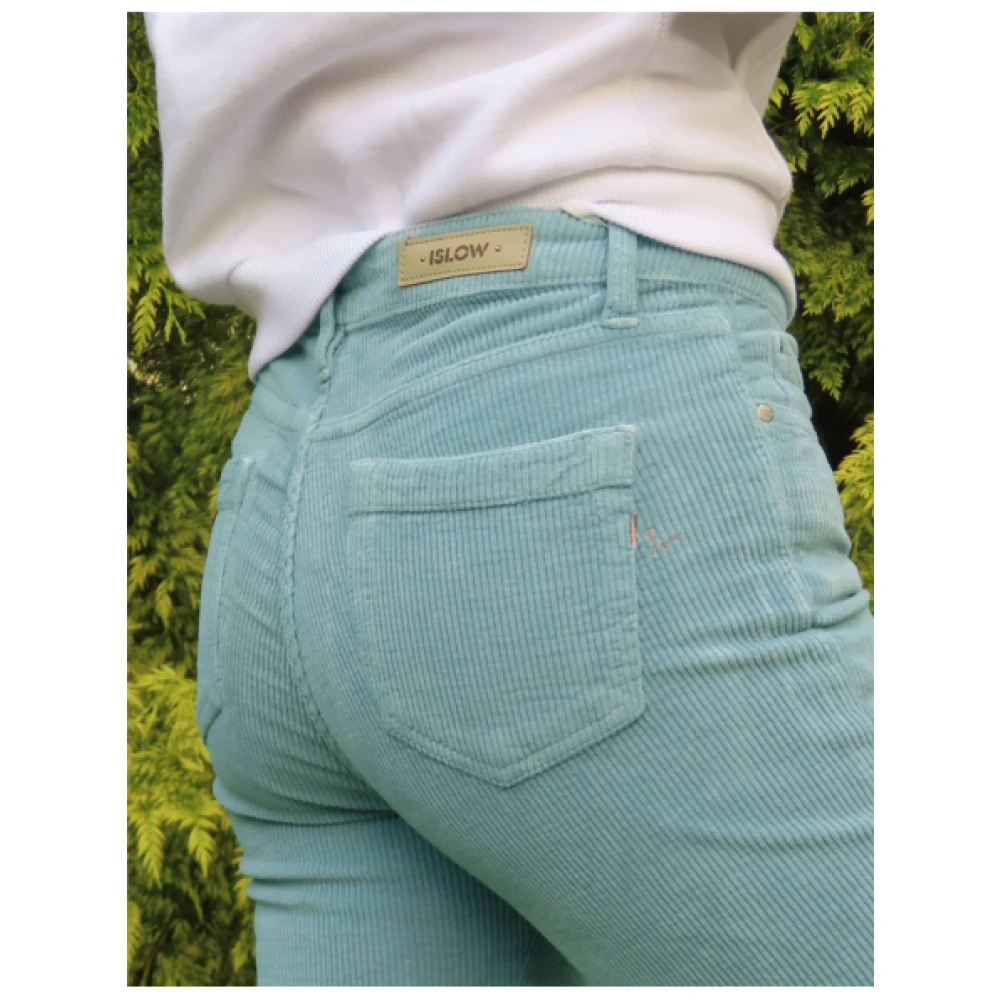 Islow Corduroy Slim 7 8 Broek Green Dames