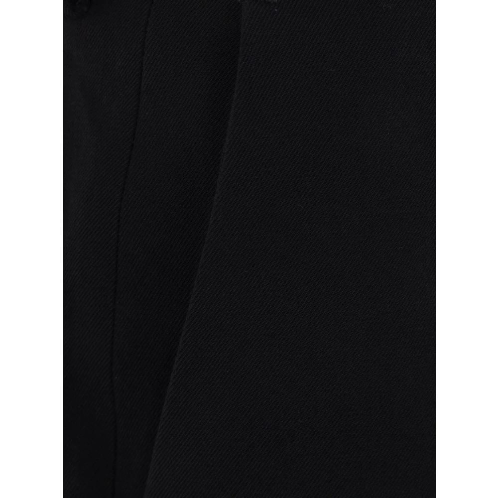 Dries Van Noten Zwarte rechte pijp wollen gabardine broek Black Dames
