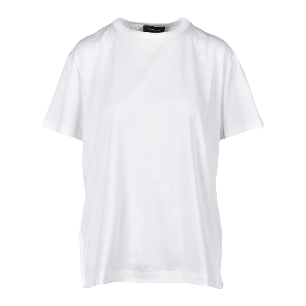 Fabiana Filippi Katoenen T-shirt met Unieke Stijl White Dames