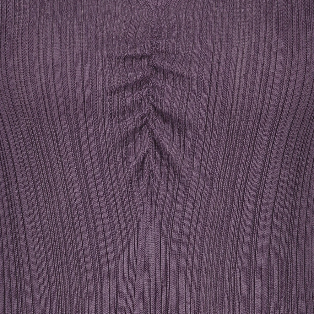 Jane Lushka V-Hals Slim Fit Shirt Purple Dames