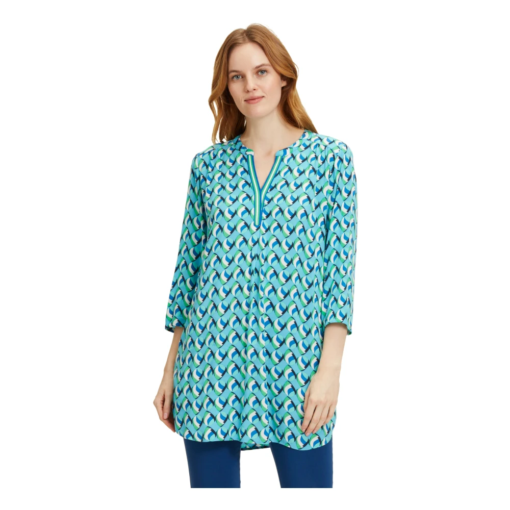 Betty Barclay Moderne Print Blouse met Opstaande Kraag Multicolor Dames