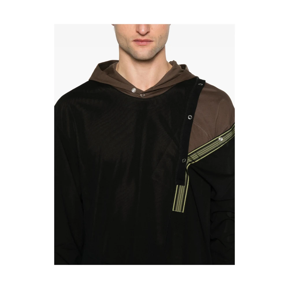 Kiko Kostadinov Zwarte Laagjes Hoodie T-shirt Multicolor Heren