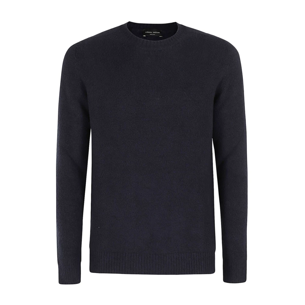 Roberto Collina Blauwe Trui met Ronde Hals Blue Heren