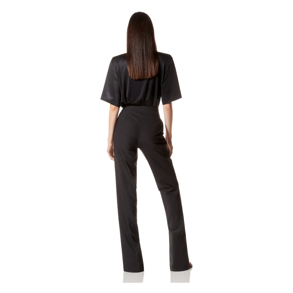MVP wardrobe Palazzo Cut High-Waisted Trousers Black Dames
