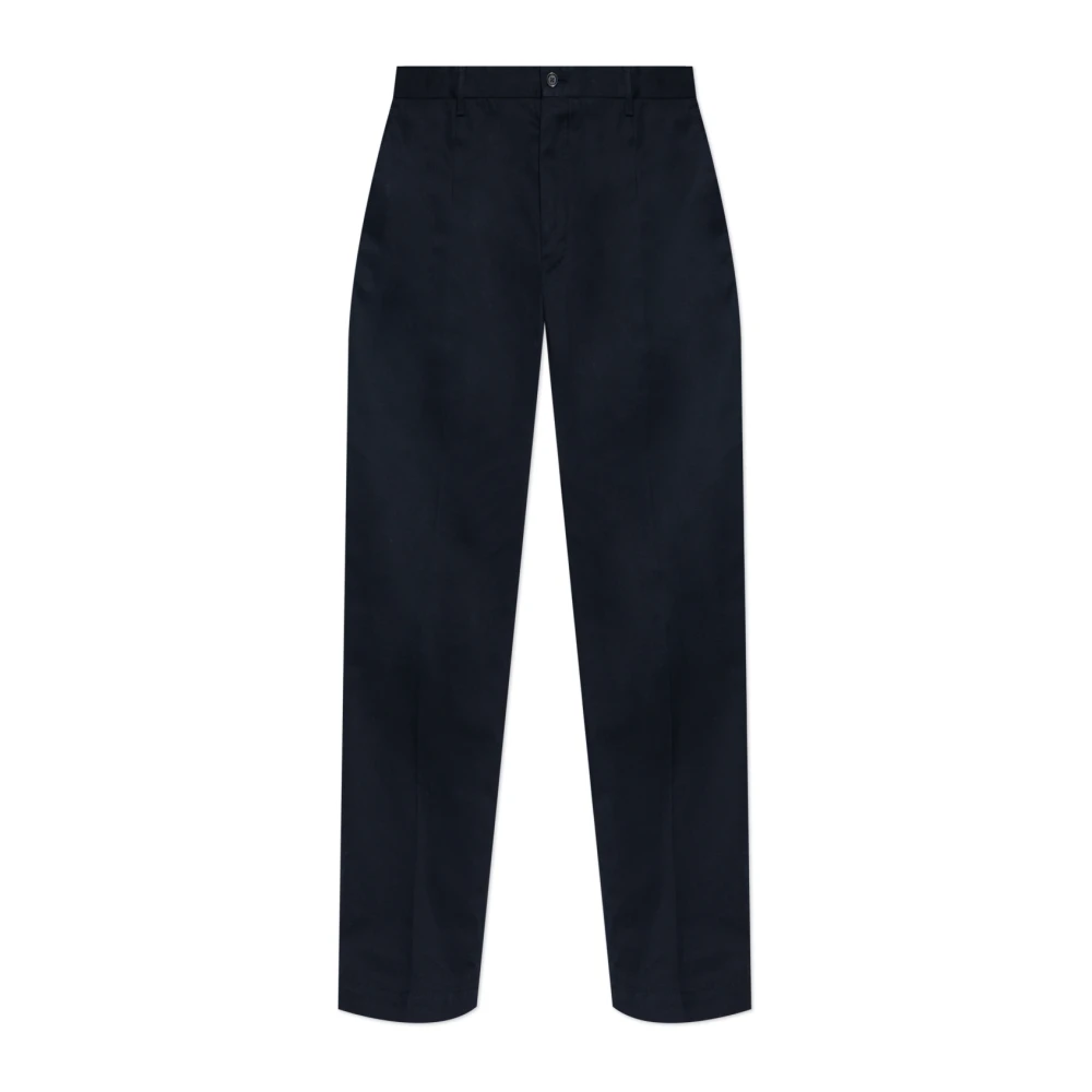 Dolce & Gabbana Mannelijk Blauw Broeken Heren, L, Geplooide Broek