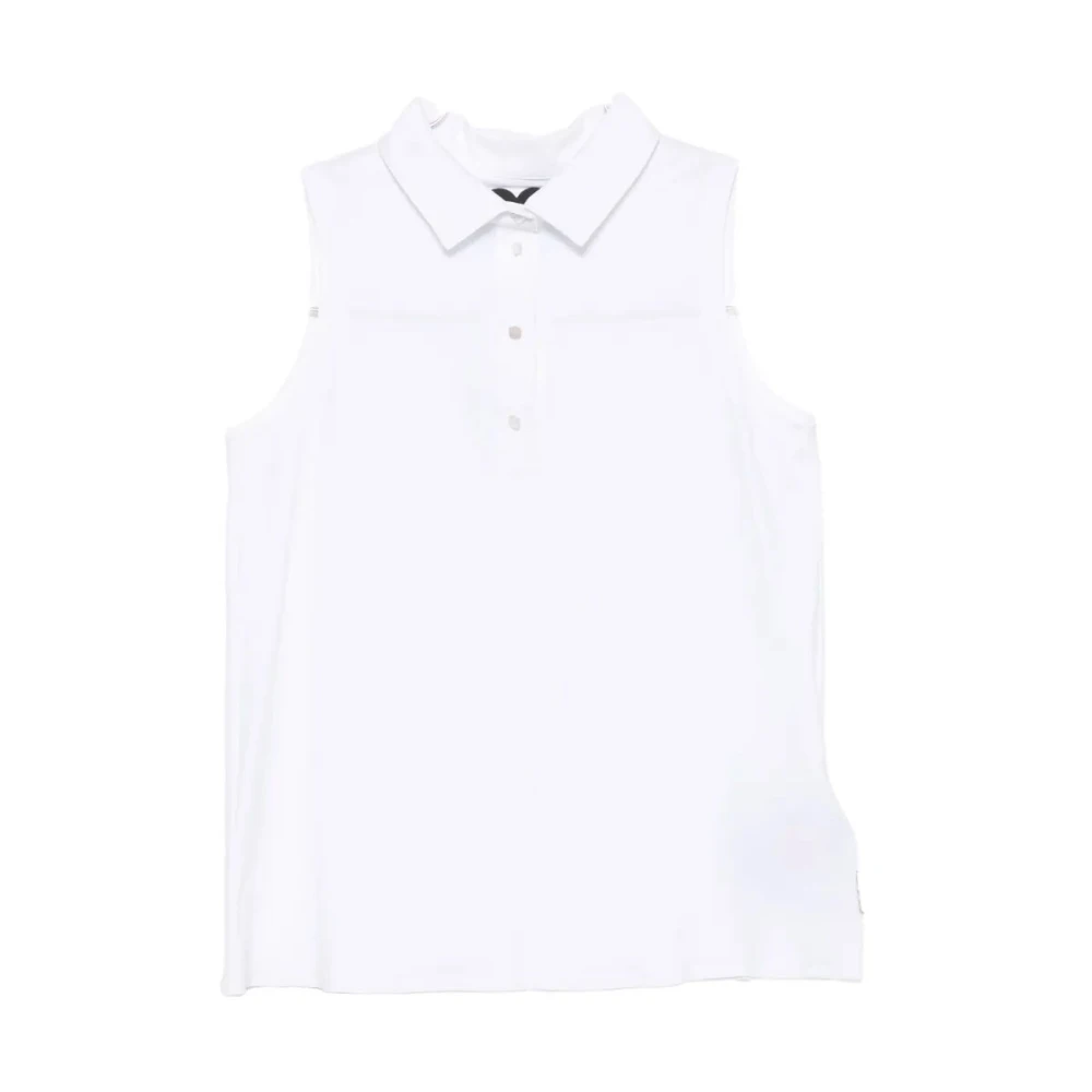 Rrd Women's White Oxford Sleeveless Polo - Sleeveless Tops - M - Tops