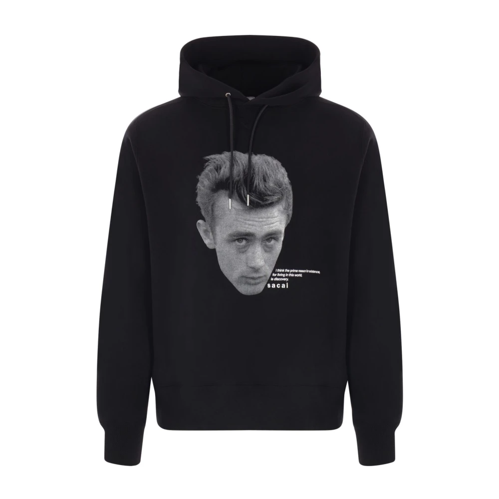 Sacai Zwarte hoodie met fotoprint Black Heren