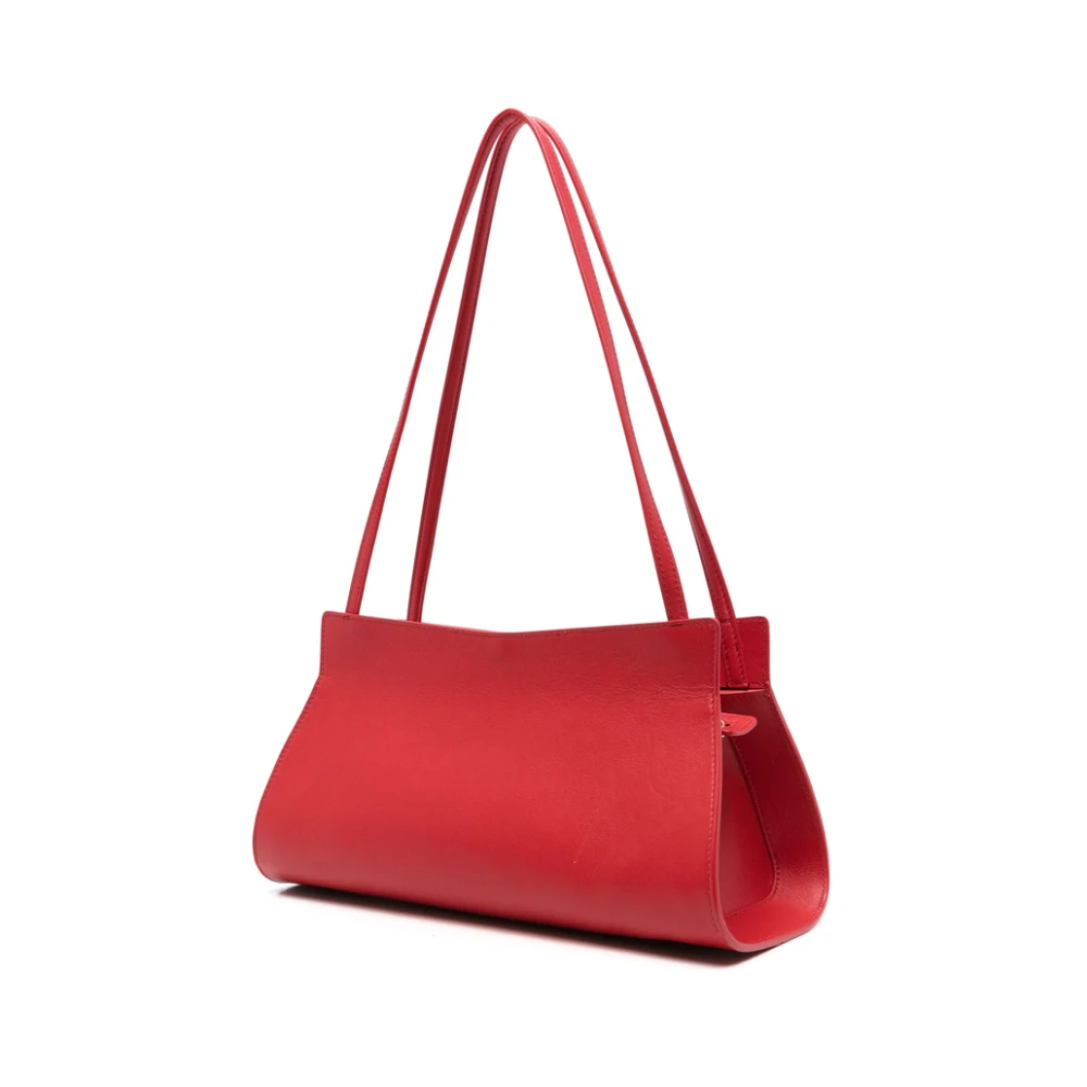 Loulou Studio Zwarte Schoudertas met Magnetische Sluiting Red Dames