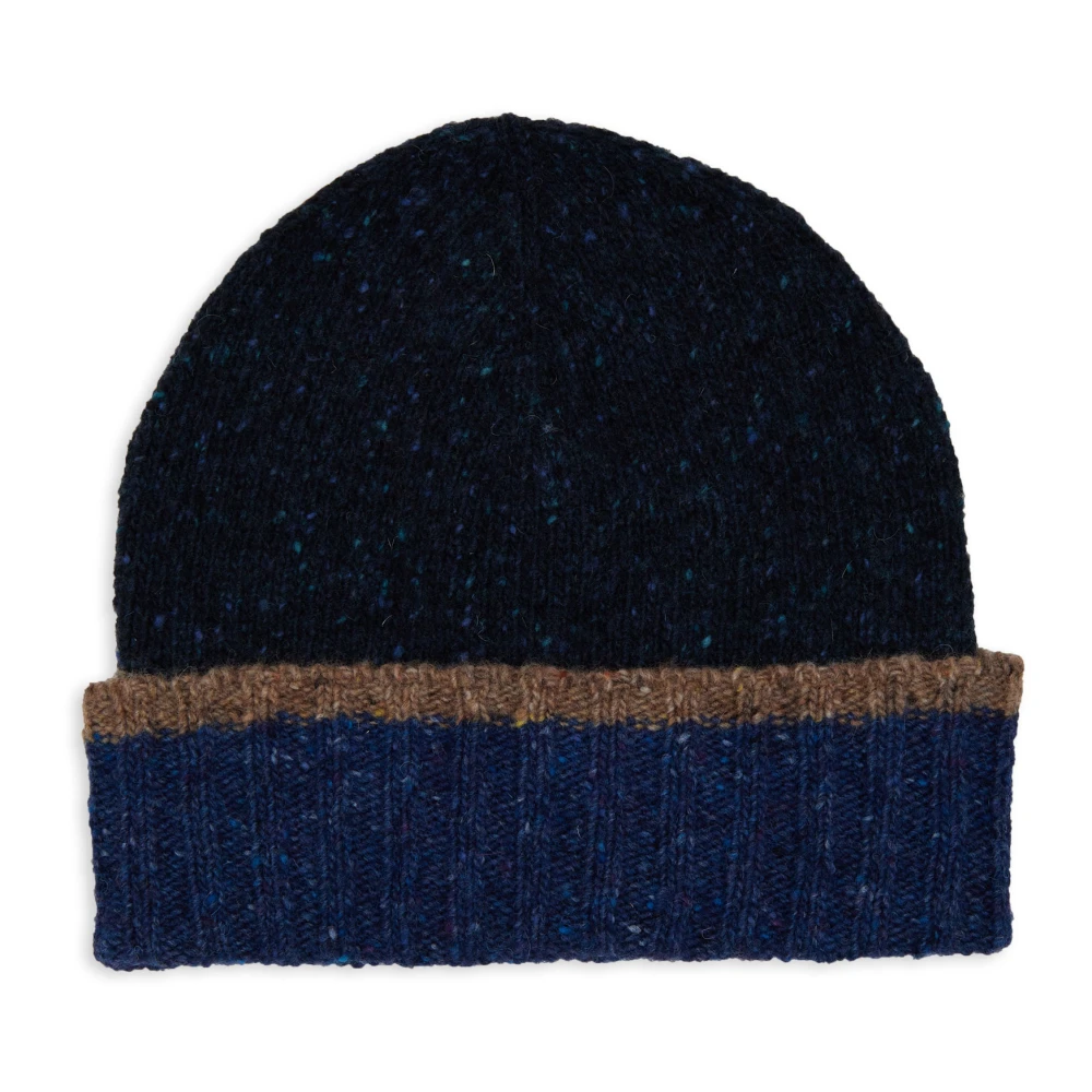 Gallo Blauwe effen geribbelde muts voor heren met contrasterende boord Multicolor Heren