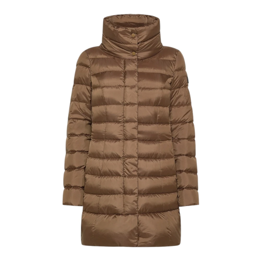 Peuterey Women's Brown Long Down Jacket High Collar