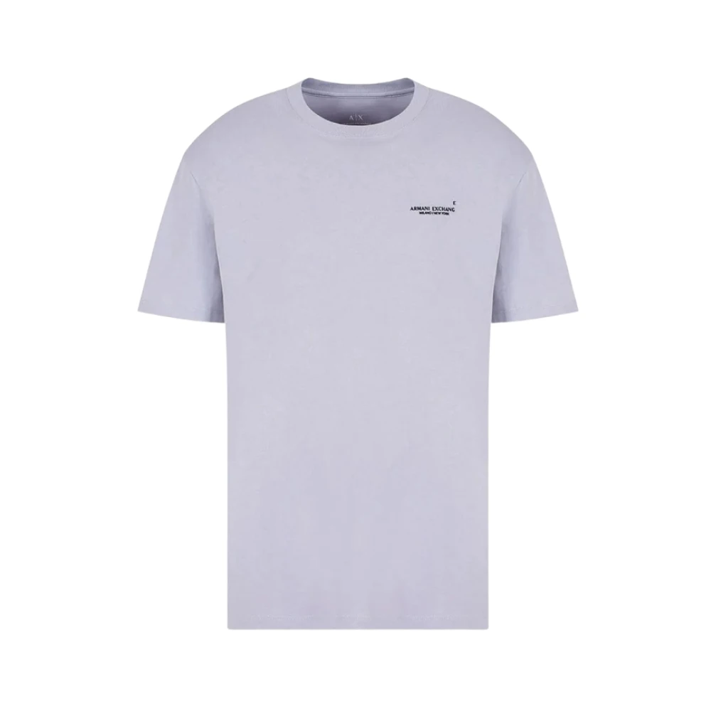 Armani Exchange Men's Lilac Logo T-Shirt In Cotton, Round Neck, Short Sleeves, Regular Fit,