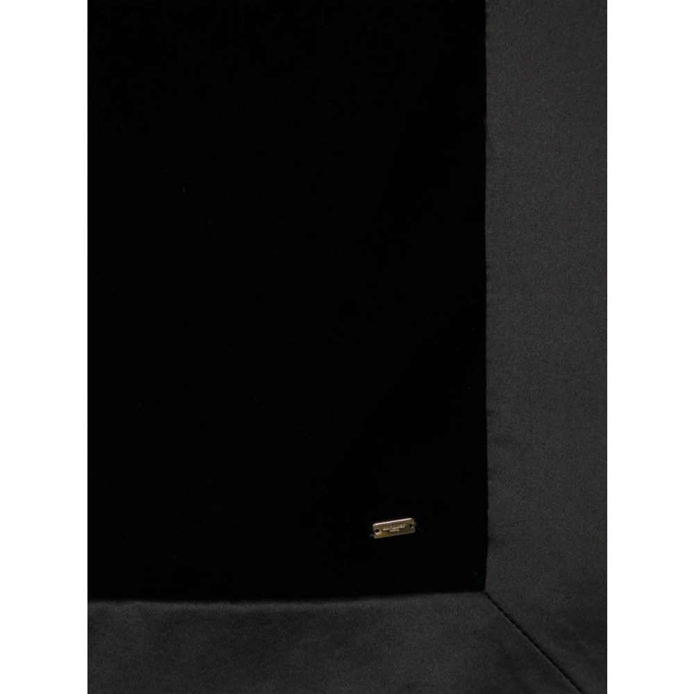 Saint Laurent Fluwelen Sjaal met Satijnen Bies Black Dames