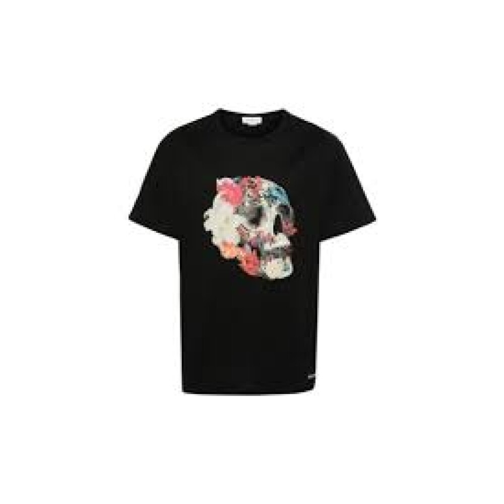 alexander mcqueen スカルコットンクルーネック半袖Tシャツ Alexander McQueen スカル Tシャツ | ブラック | FARFETCH JP