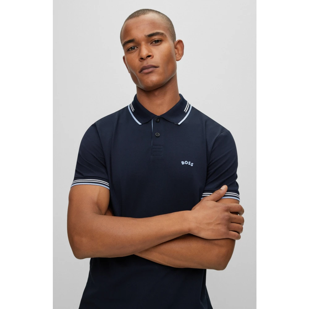 Hugo Boss Essentiële Polo Shirt met Gedefinieerde Pasvorm Blue Heren