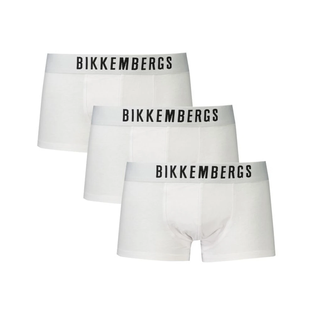 Bikkembergs Men's White Cotton Boxer Underwear Pack