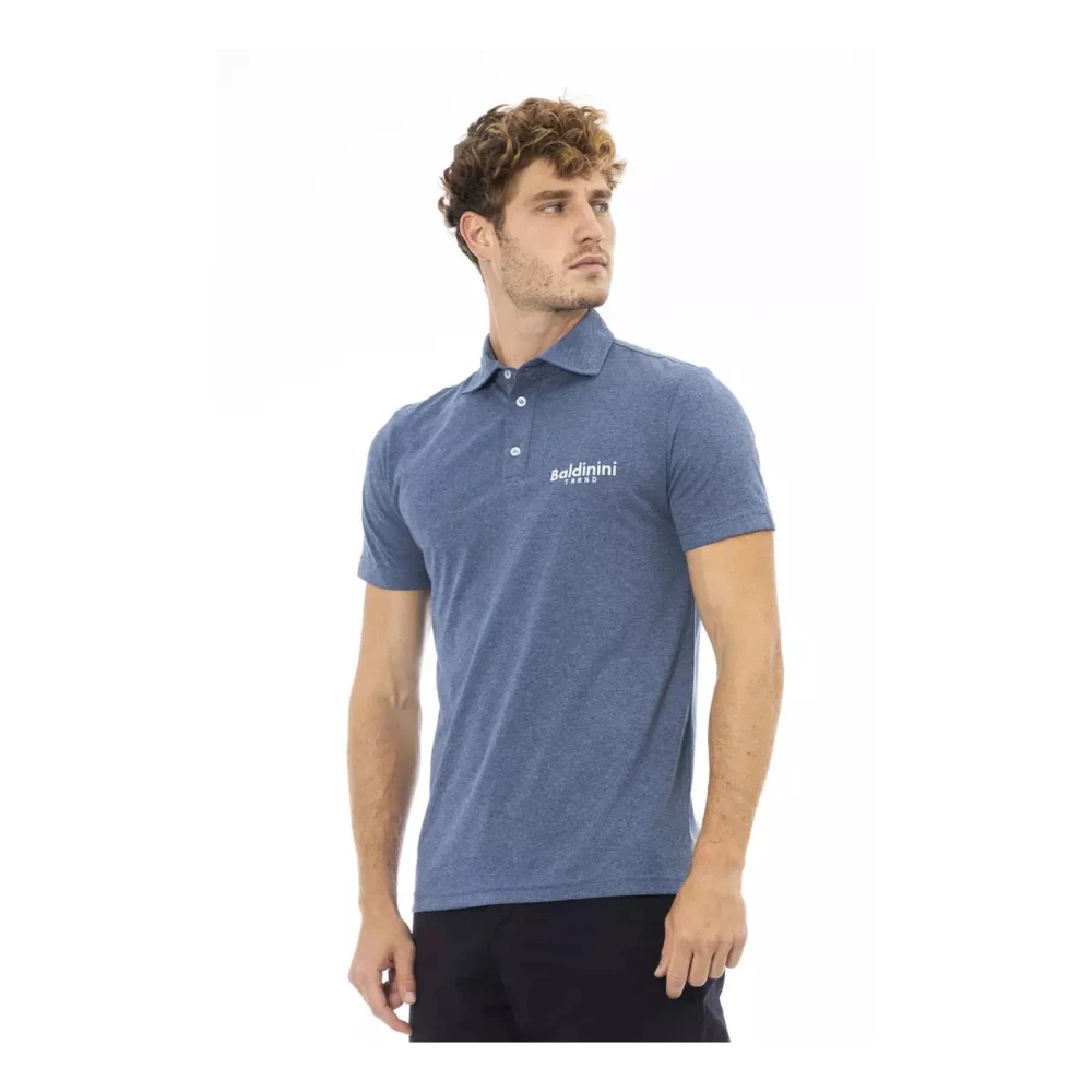 Baldinini Geborduurde katoenen polo shirt Blue Heren