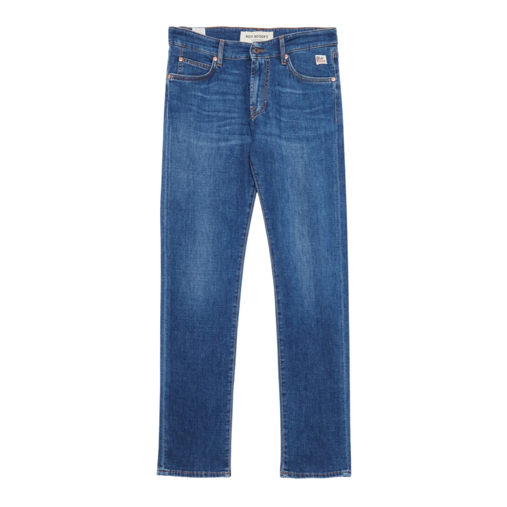 Roy Roger's Slim Fit Donkere Wassing Denim Jeans Blue Heren