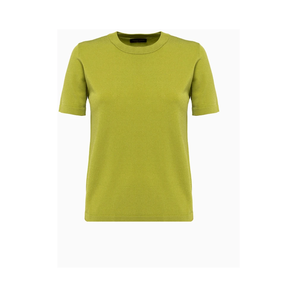 Roberto Collina Italiaans Viscose Blend T-Shirt Green Dames