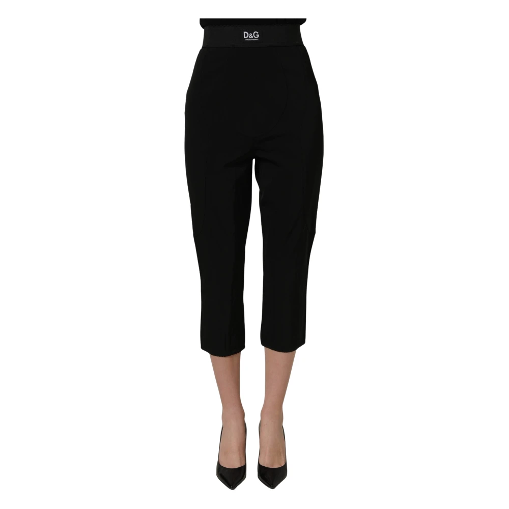 Dolce & Gabbana Black Viscose High Waist Capri Trouser Pants - IT44 | L - Image 2