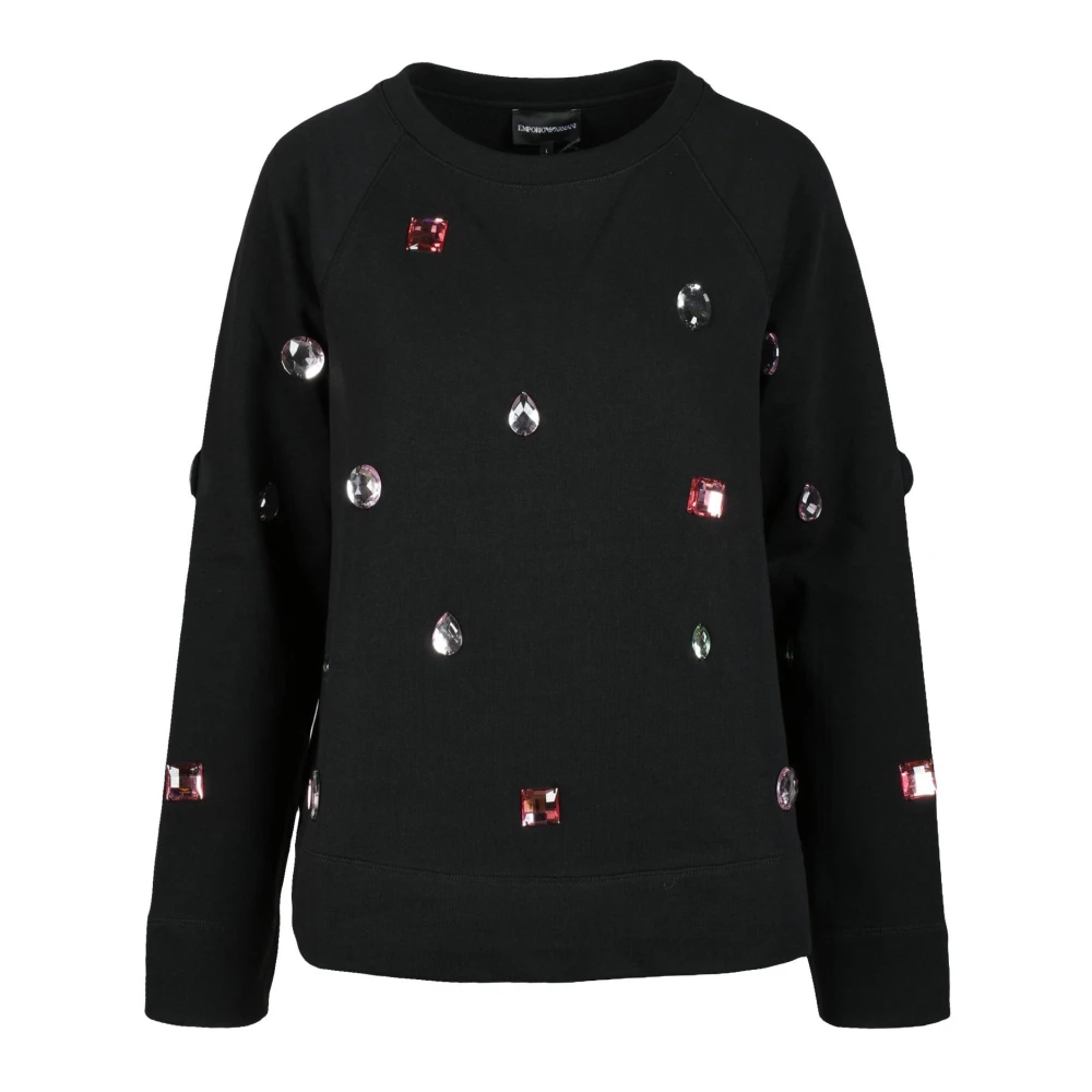 Emporio Armani Katoenen Sweatshirt Model: Felpa Black Dames