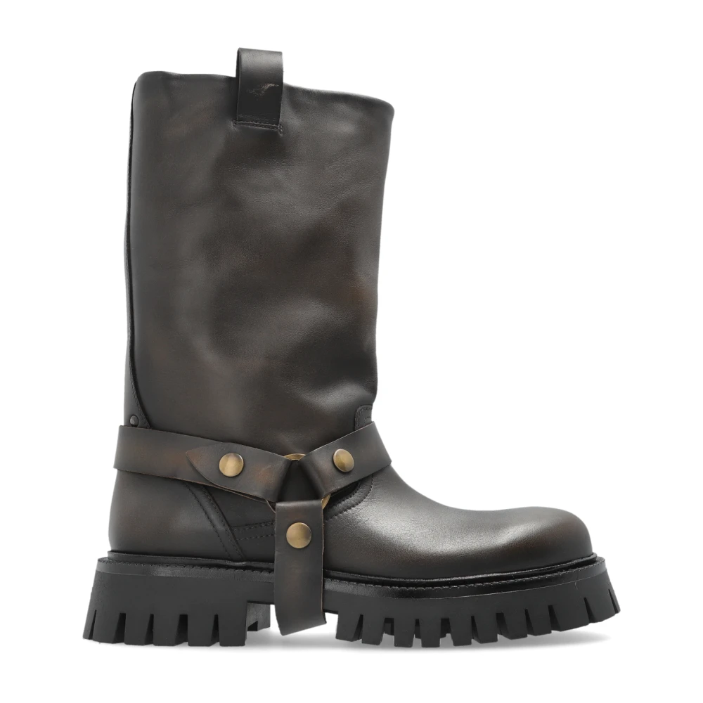 Golden Goose Vrouw Bruin Schoenen Dames, 36 Eu, Leer, Kurt Chunky Enkellaarsjes