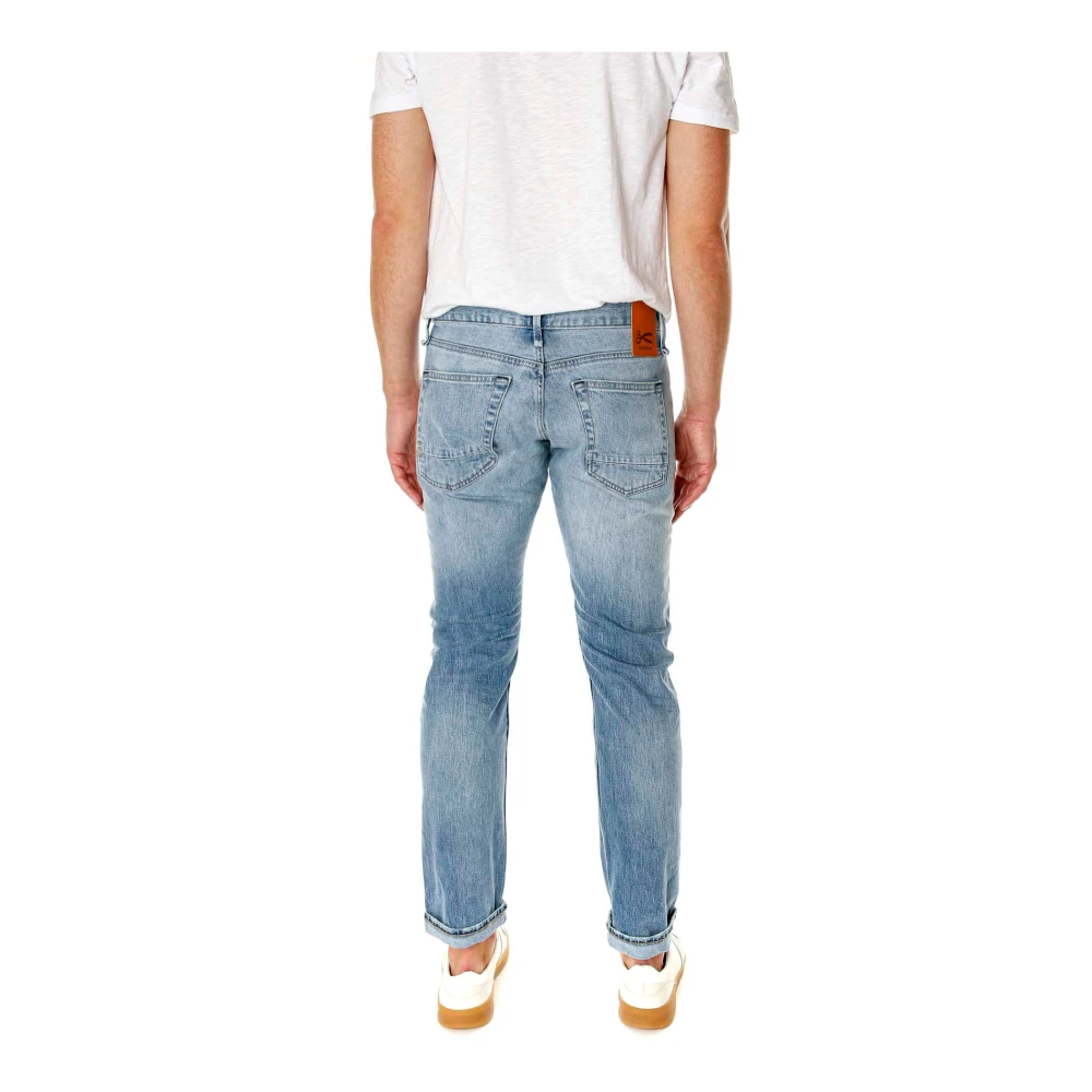 Denham Straight Fit Jeans met Lage Taille Blue Heren