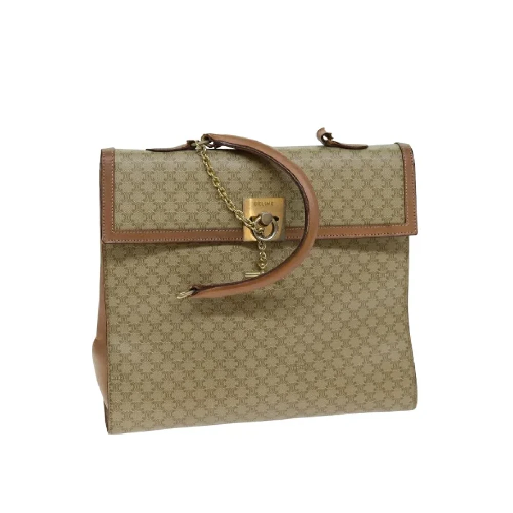 Celine Vintage Pre-owned Canvas handbags Beige Dames