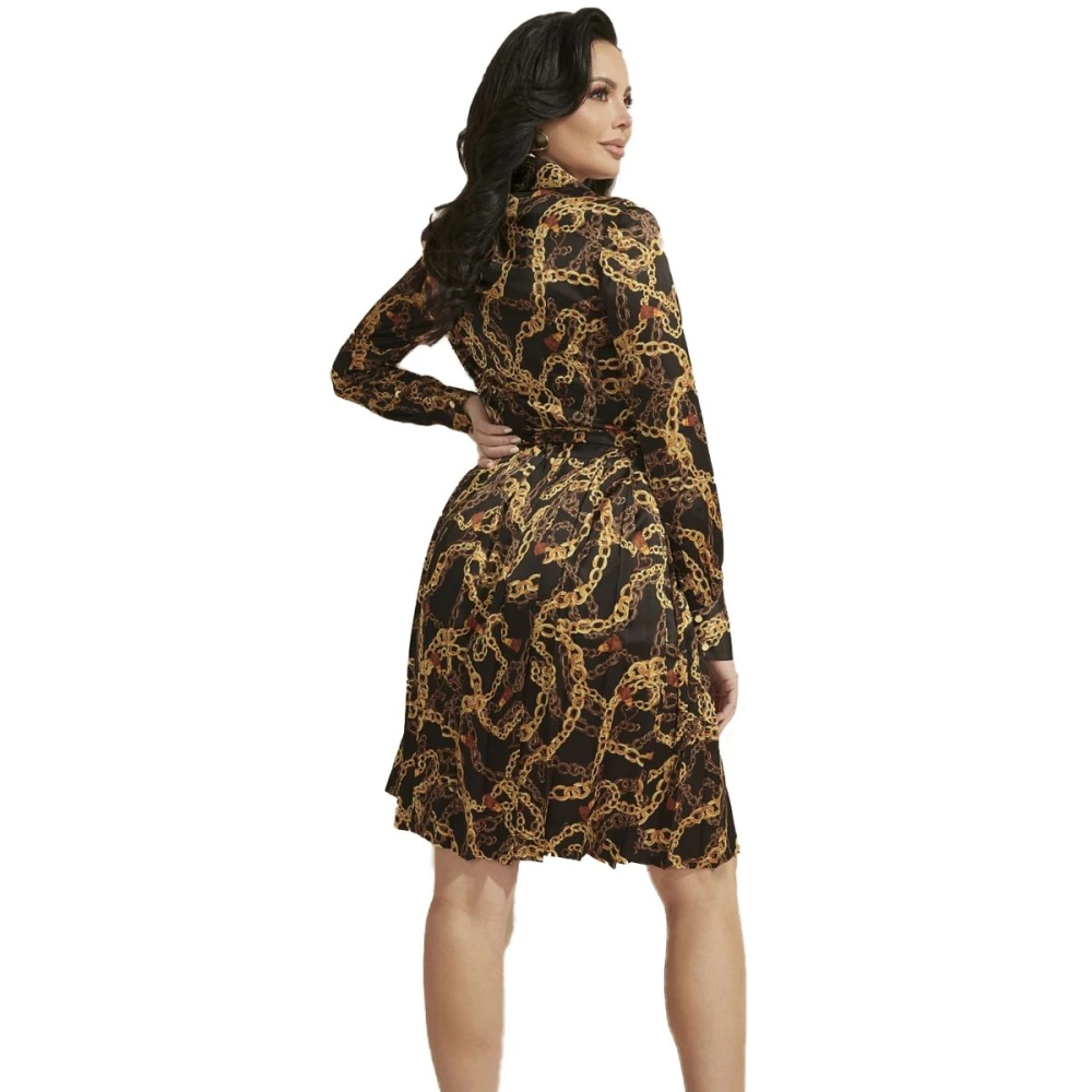 Guess Elegante Midi Jurk Black Dames