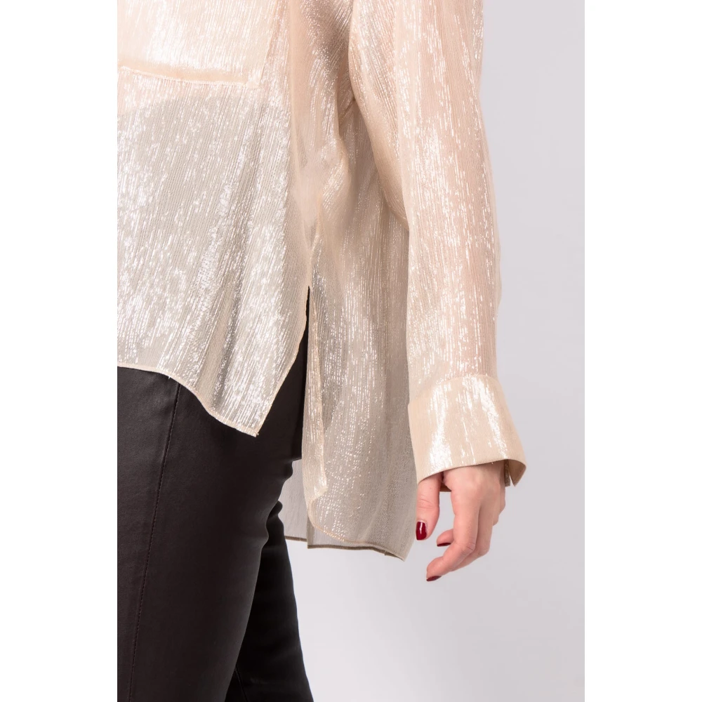 dorothee schumacher Glanzende Glans Bloemen Goud Blouse Yellow Dames