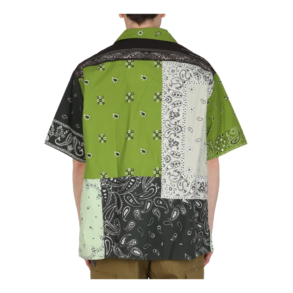 Kenzo Patchwork Katoenen Overhemd Korte Mouw Multicolor Heren