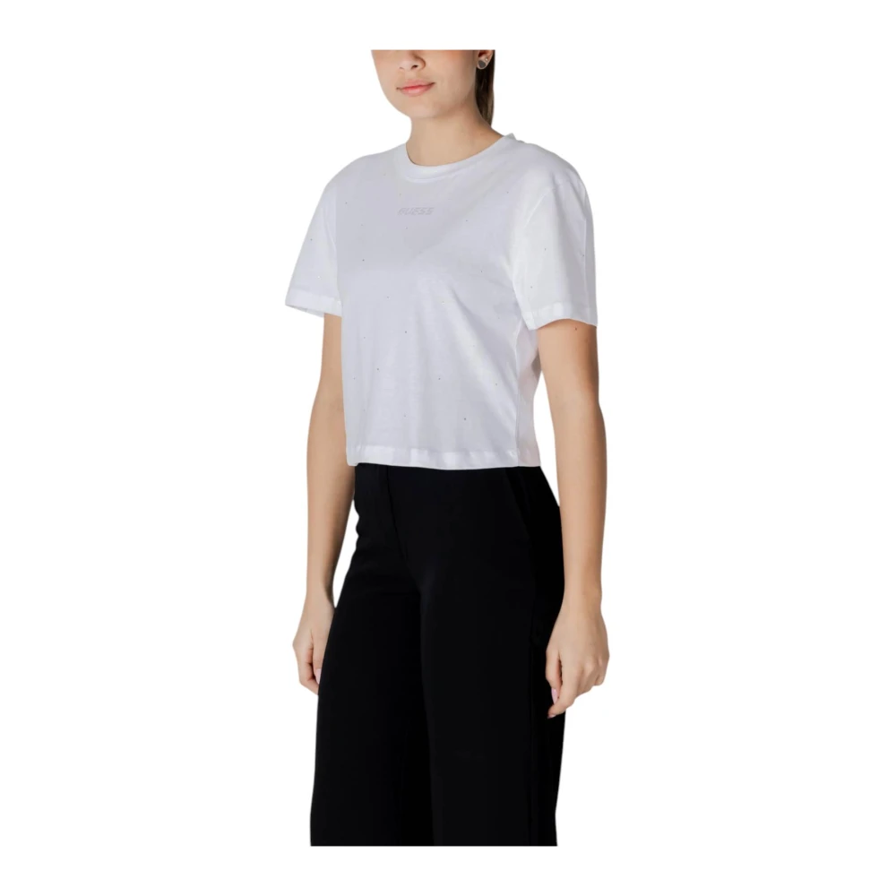 Guess Wit Katoenen T-shirt Korte Mouw White Dames