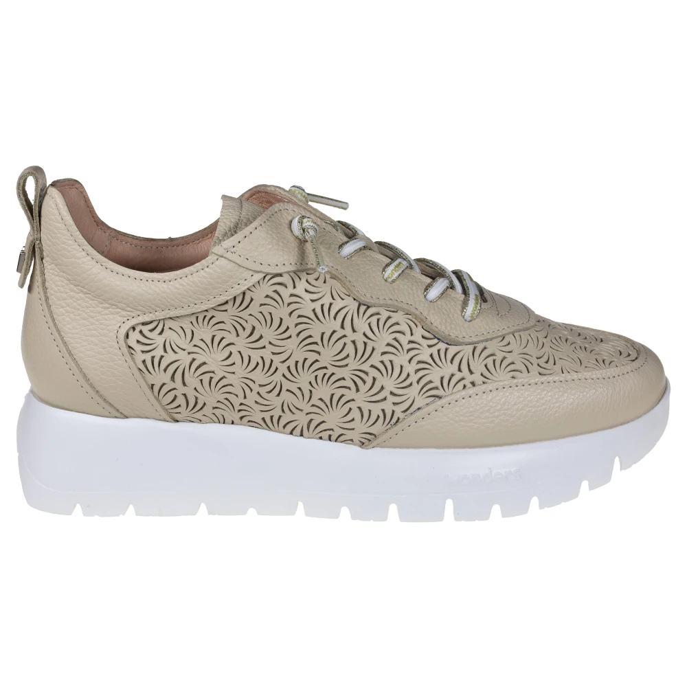 Wonders Leren Cairo Sneaker Dames Schoenen Beige