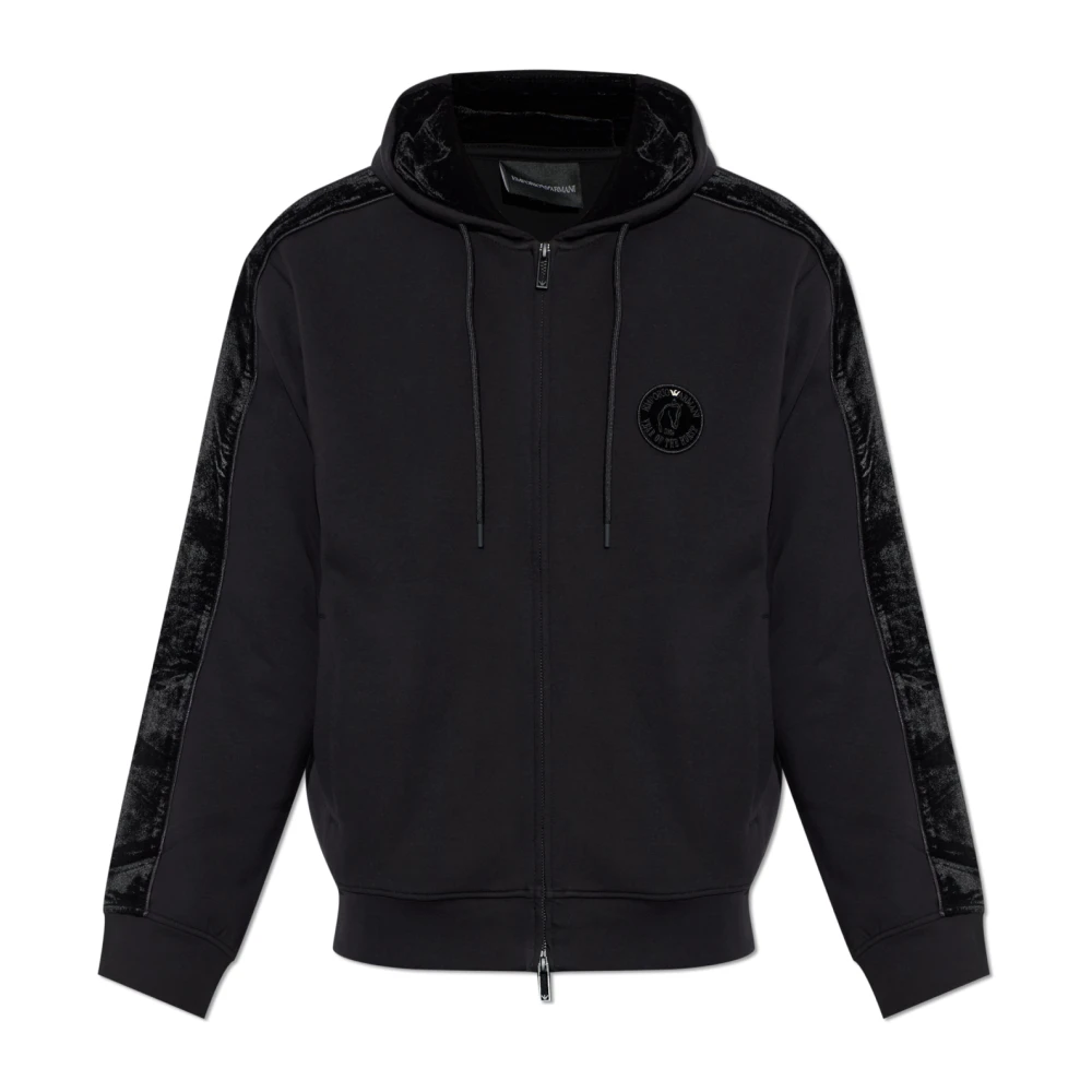 Emporio Armani Homme Noir - Logo Cotton Sweat À Capuche - Sweatshirts Et Sweats À Capuche - Taille: L