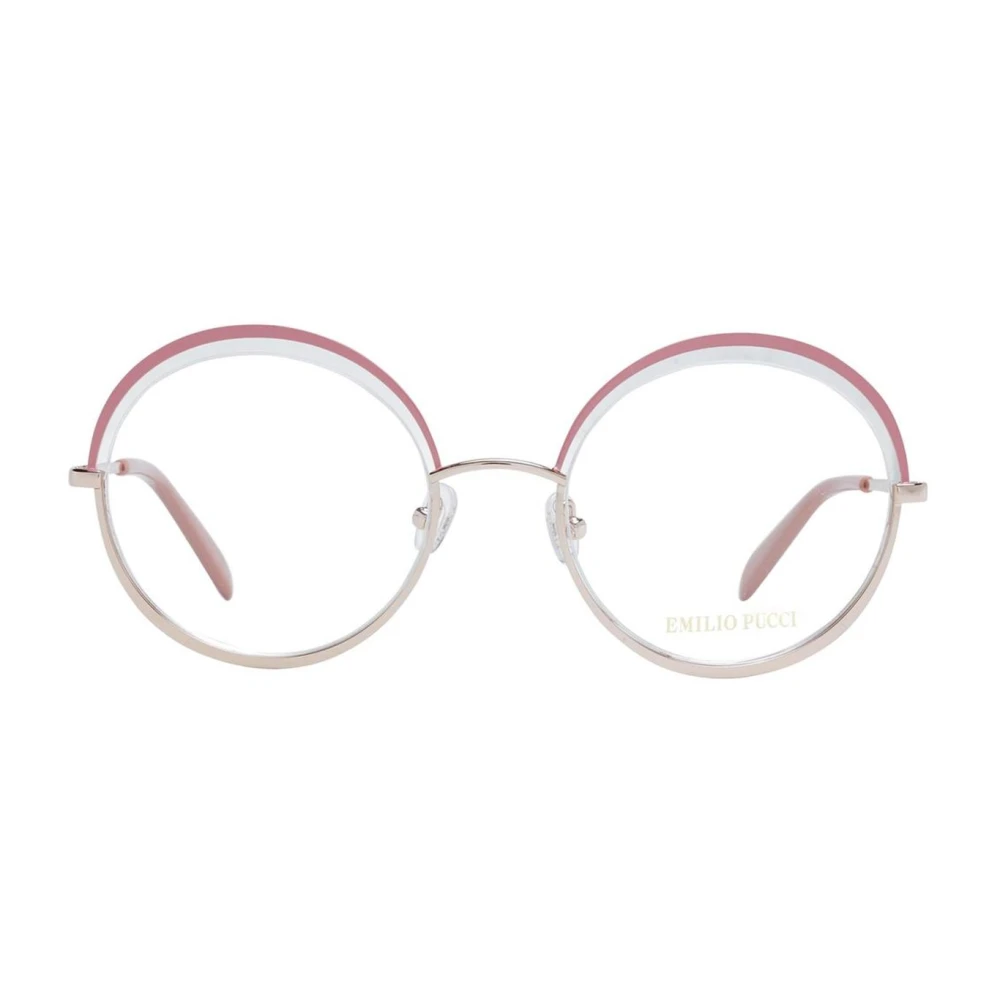 EMILIO PUCCI Stijlvolle Roze Metalen Optische Monturen Pink Dames