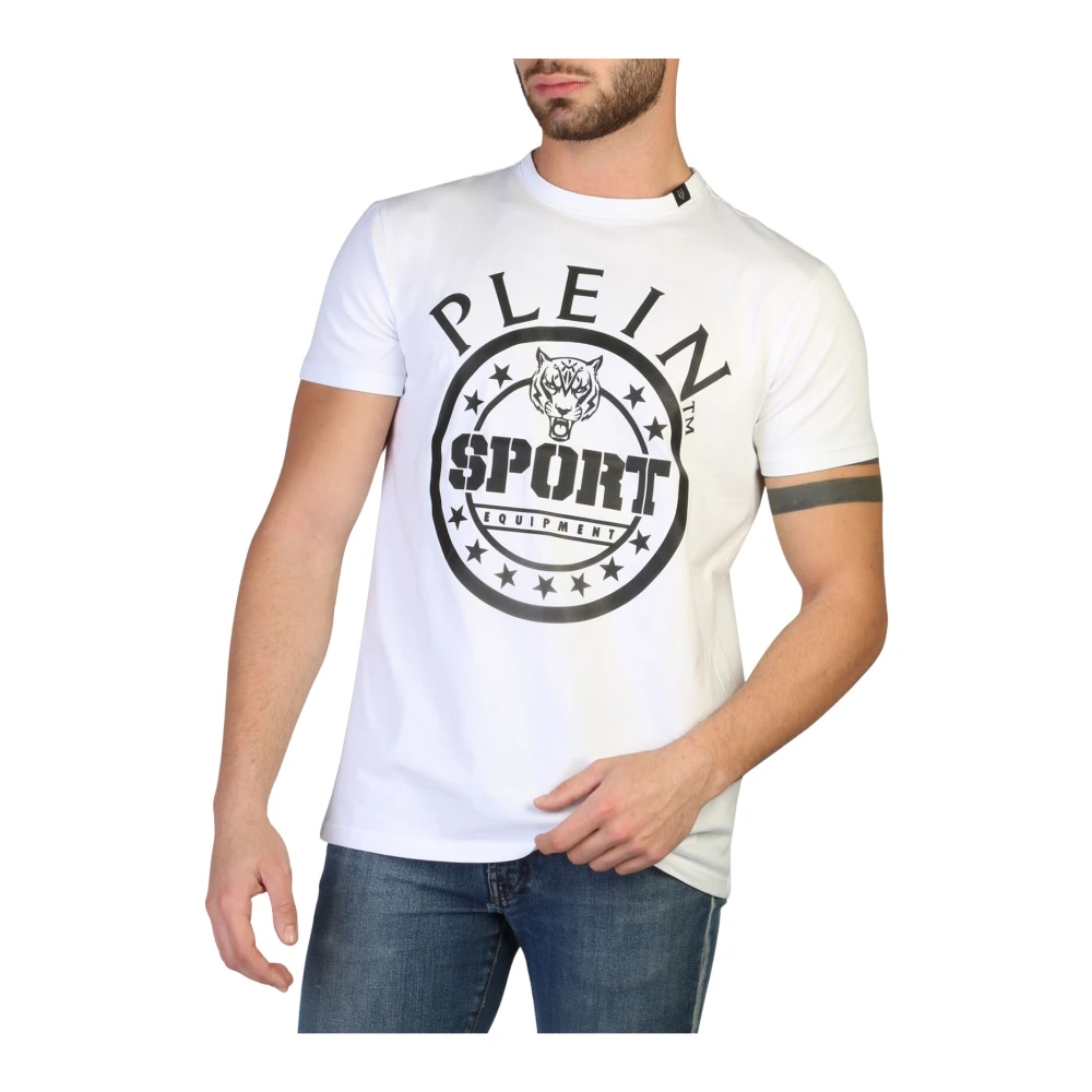 Plein Sport Korte mouwen ronde hals katoenen T-shirt White Heren