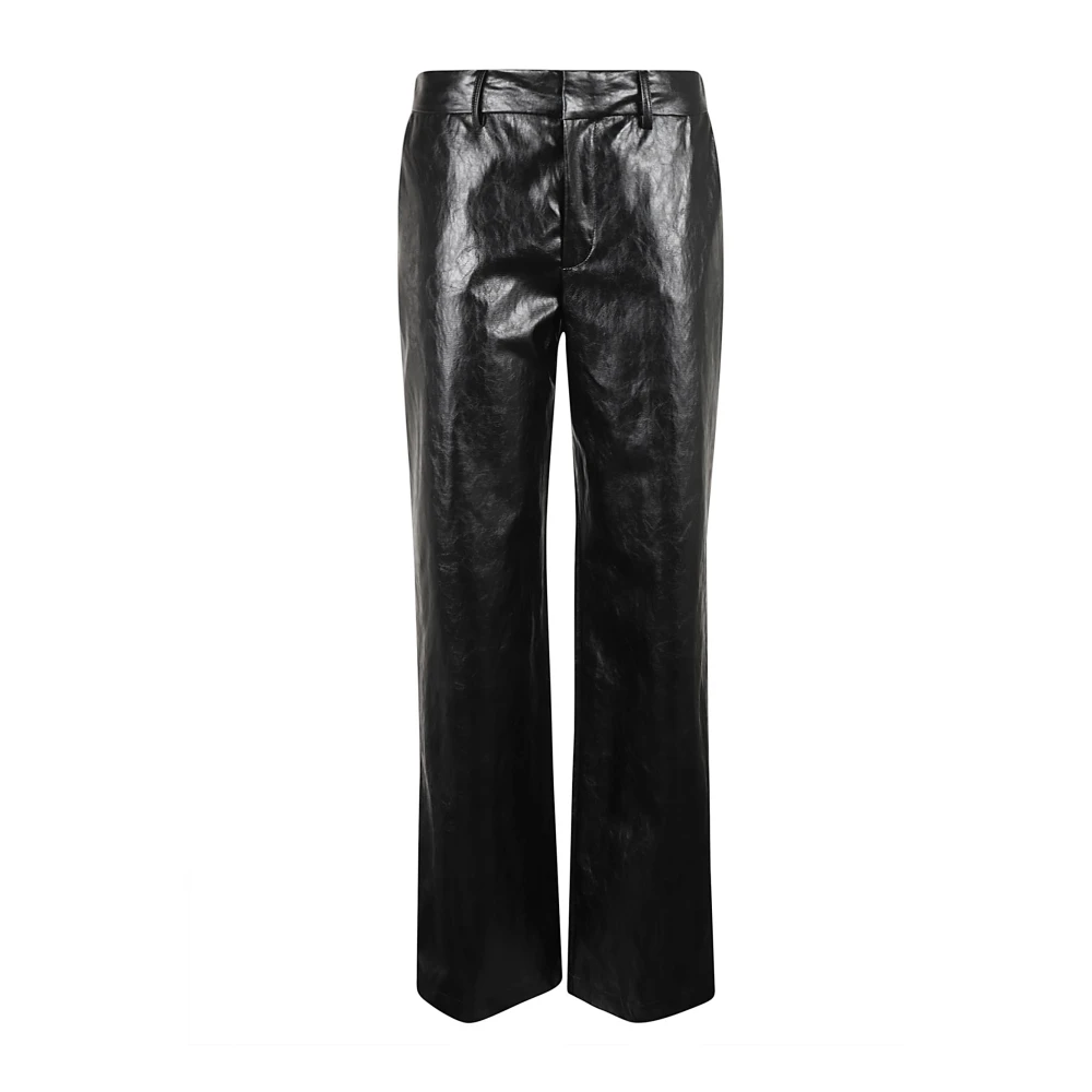 Federica Tosi Zwarte Imitatieleren Broek Aw24 Black Dames