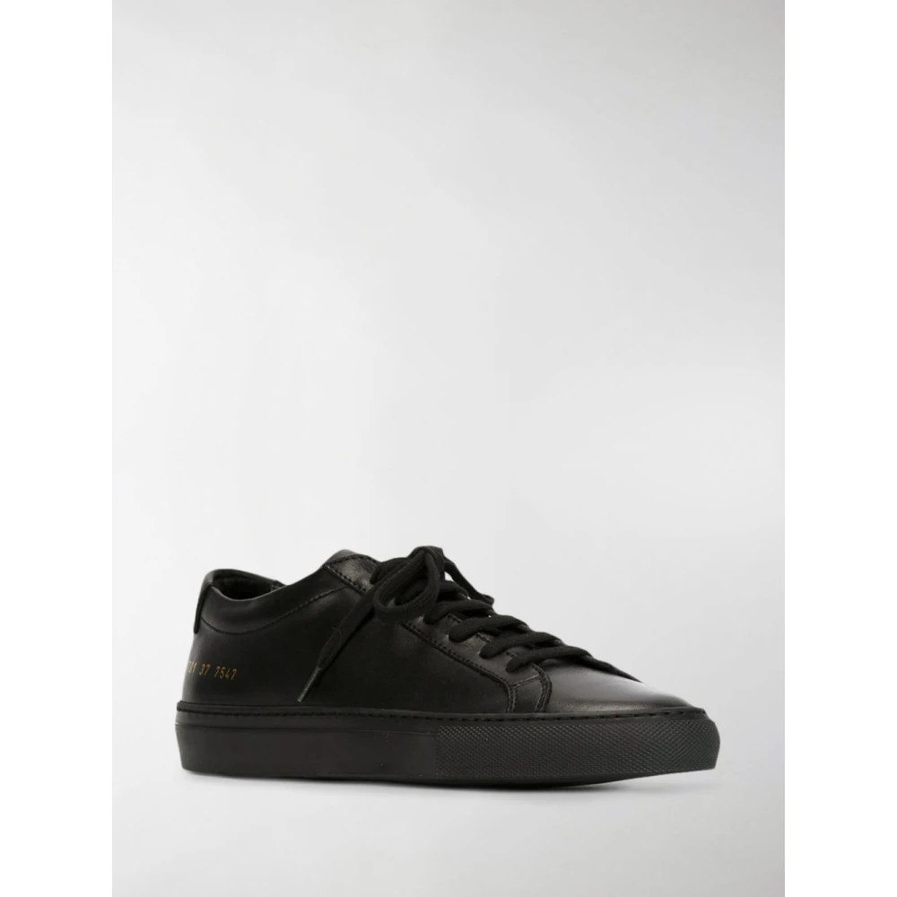 Common Projects Zwarte Leren Achilles Low Sneakers Black Dames